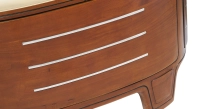 Sofá club de madera y piel de 2 plazas beige