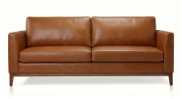 3 seater designer sofa chestnut leather