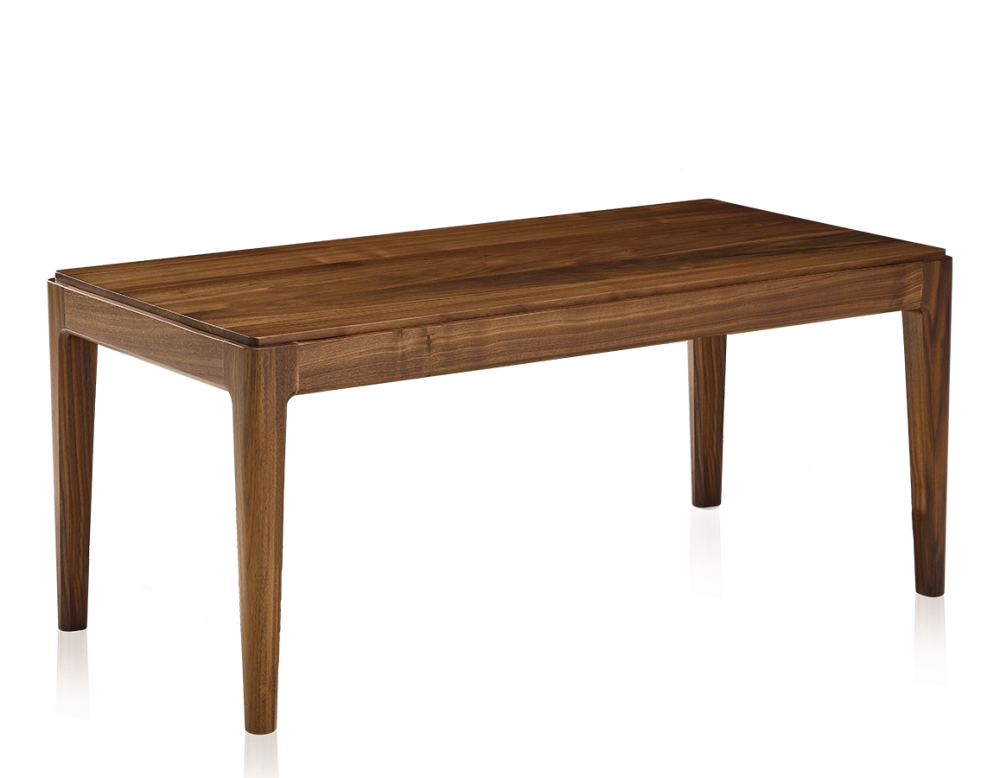 Table basse rectangulaire en noyer sans tablette teinte naturelle 100x50 cm
