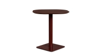 Extensible table for 6 to 8 people in oak and ceramic with ceramic extension with dark stained wood and a slate effect ceramic top and extension. 140x100 cm