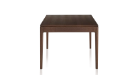 Oak dining table for 6 people dark brown tint wooden top 160x100 cm