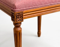 Louis XVI style antique chair cane back chair with fabric seat