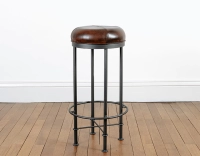 Vintage leather bar stool dark brown