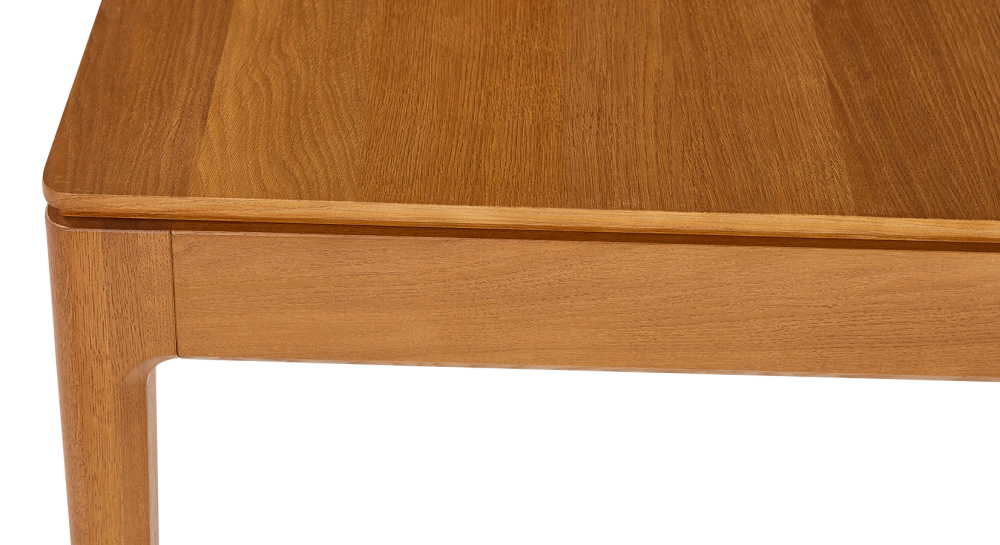 Extendable oak table for 8 to 12 people with cherry-stained wood top and extensions 180x100 cm