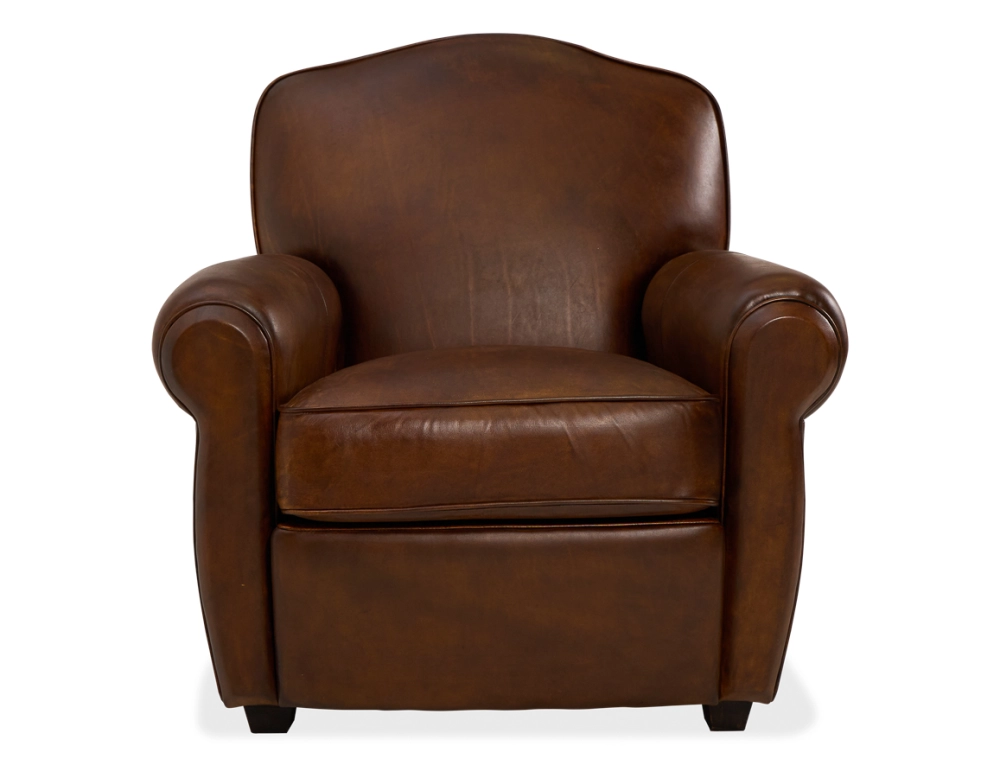 Sillón club de piel marrón vintage