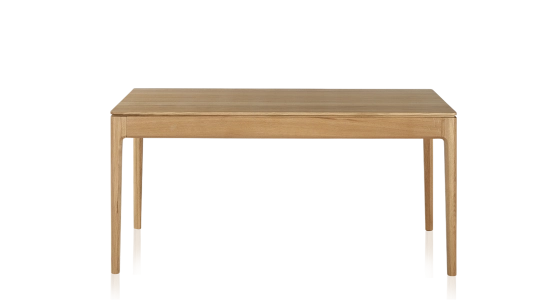 Table salle à manger en chêne 6 personnes teinte naturelle plateau bois 160x100 cm