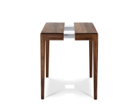 Console extensible en noyer avec 2 allonges teinte naturelle 100x50 cm