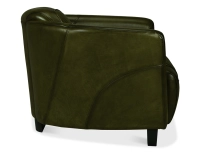 Leather club armchair olive green