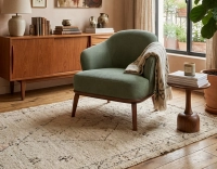 Fauteuil design tissu velours côtelé vert forêt
