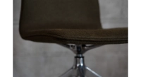 Chaise de bureau à roulettes assise tissu en laine bouillie taupe