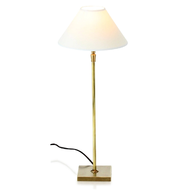 Lampe de chevet dorée abat jour conique