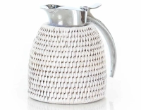 White rattan flask 0.3 litre