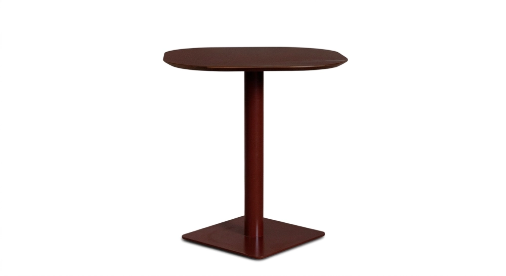 Extensible table for 6 to 8 people in oak and ceramic with ceramic extension with dark stained wood and a slate effect ceramic top and extension. 140x100 cm