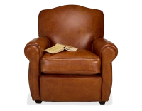 Fauteuil club cuir marron clair