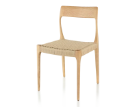 Chaise scandinave bois teinte naturelle assise corde