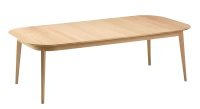 Table extensible en chêne 8 à 12 personnes avec plateau et allonges bois teinte naturelle 180x100 cm