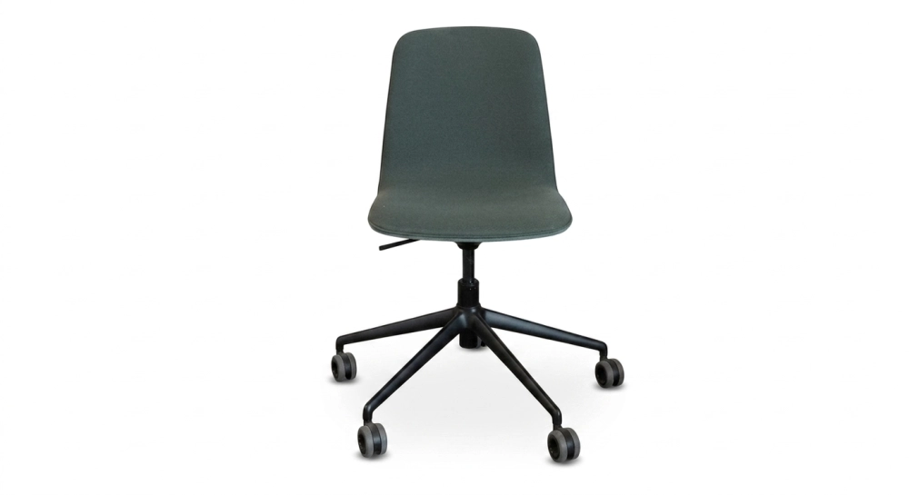 Silla de oficina con ruedas asiento de tejido bicolor verde