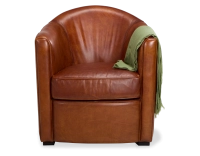 Sillón club de piel marrón claro
