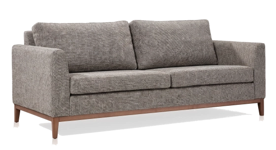 Canapé design 3 places tissu chiné marron