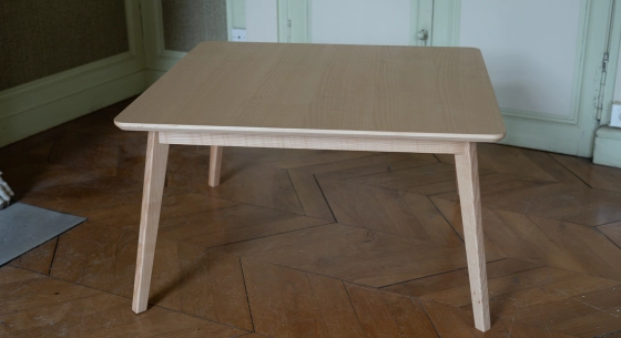 Mesa extensible de 6 a 10 personas de roble y cerámica con extensiones de madera con madera de tinte natural y tablero cerámico ossido 160x100 cm