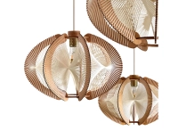 Wooden and cotton thread suspension, twist weave
