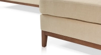 Canapé d'angle méridienne droite 4 places tissu crème (2G - MD)