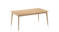 Oak dining table for 6 people natural tint wooden top 160x100 cm