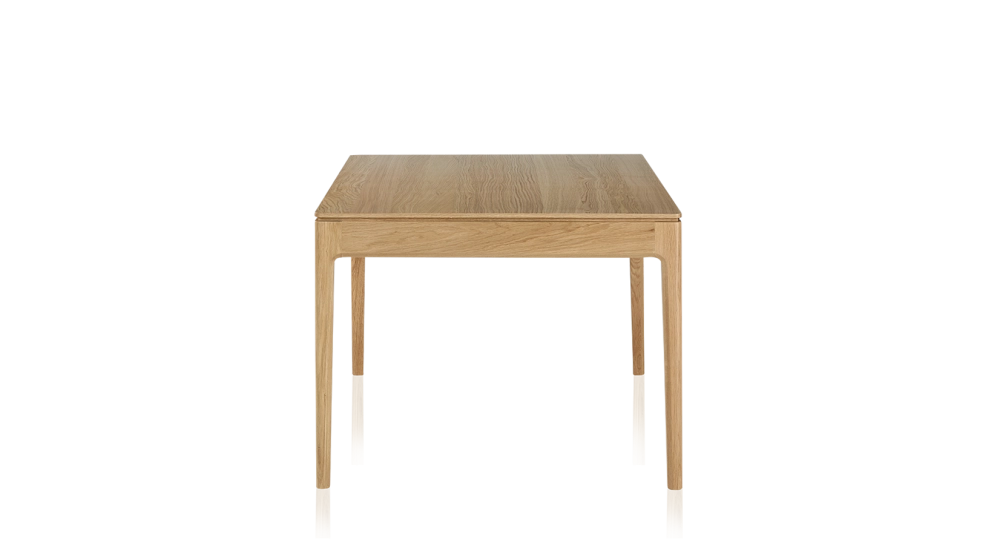 Table salle à manger en chêne 6 personnes teinte naturelle plateau bois 160x100 cm
