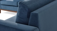 Canapé d'angle 7 places tissu bleu jean (3G - A - 3D)