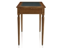 Antique Louis XVI style desk green leather top L110 cm
