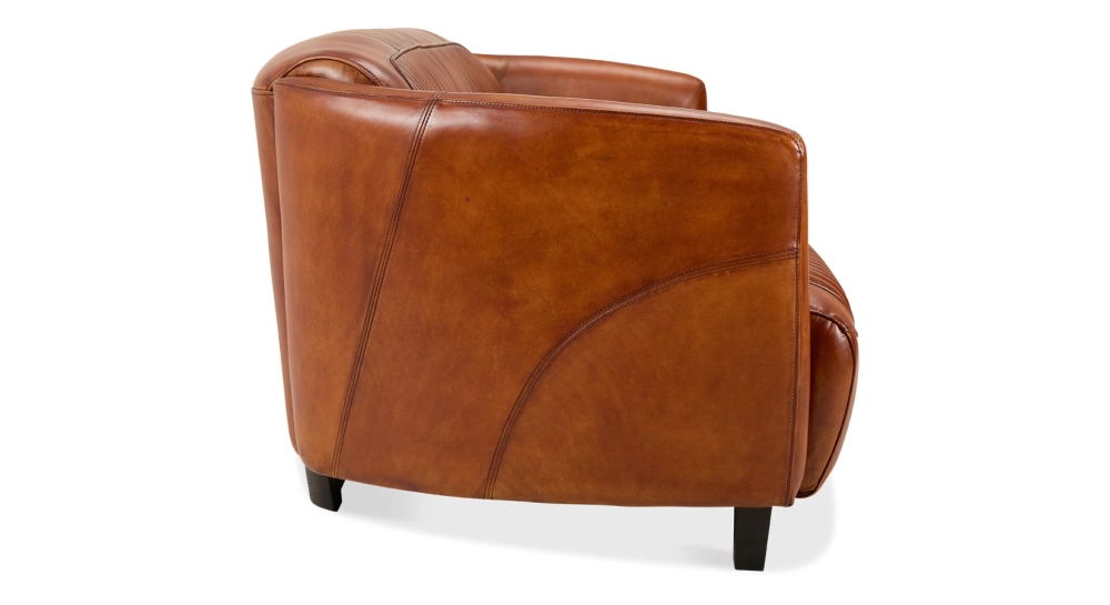 3 seater leather club sofa light brown