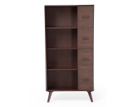 Bibliothèque en chêne bois teinte marron foncé