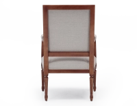 Fauteuil ancien style Louis XVI bois teinte ancienne et tissu beige naturel