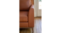 3 seater designer sofa chestnut leather