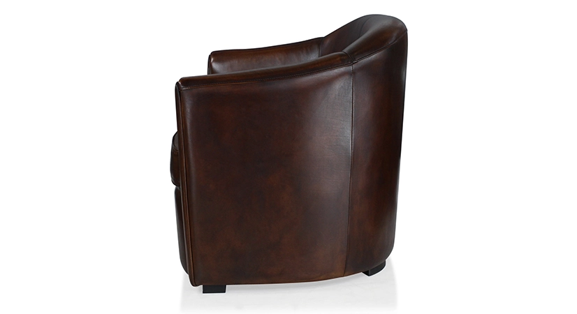 2 seater leather club sofa dark brown