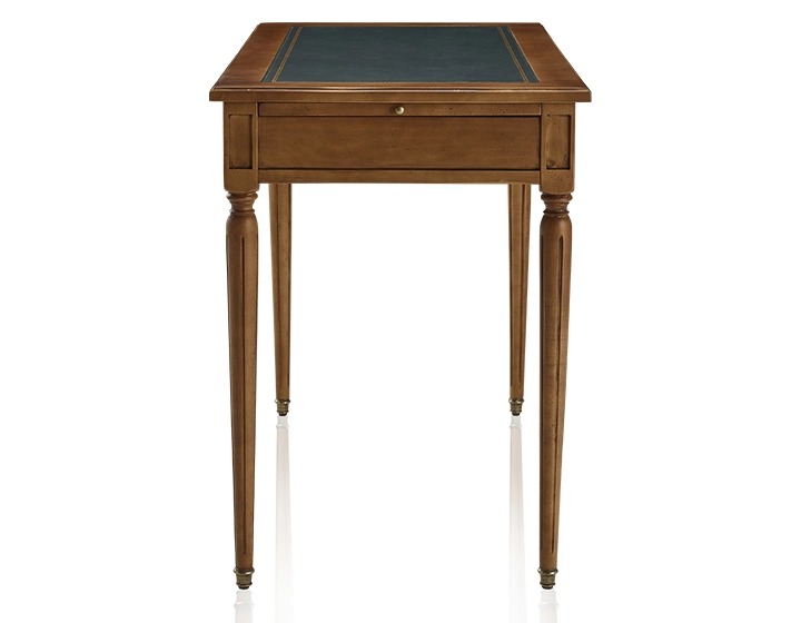 Antique Louis XVI style desk green leather top L110 cm