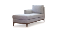 Left hand chaise longue light taupe bouclé fabric