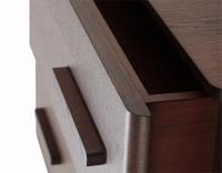 3-drawer oak chest of drawers dark brown stained wood