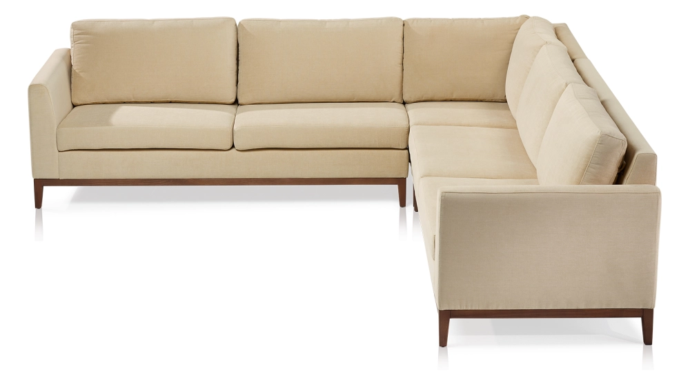 7 seater corner sofa cream fabric (3G - A - 3D)