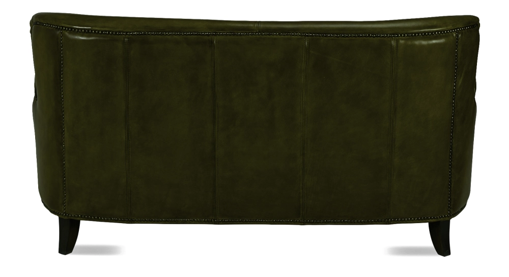 2 seater leather club sofa olive green