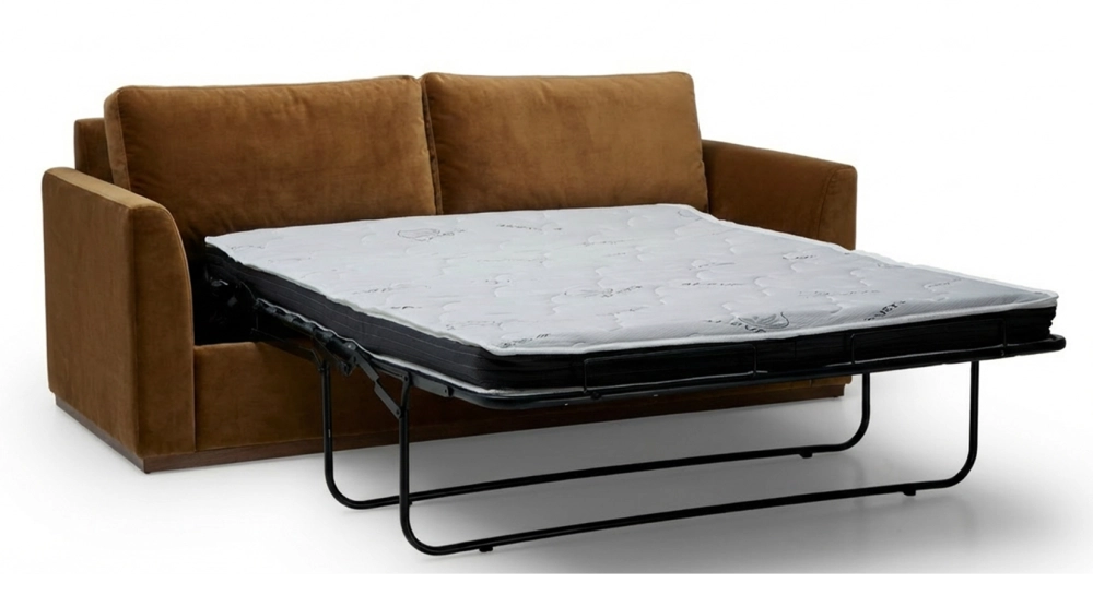 3-seater convertible sofa beige mottled fabrics