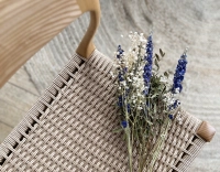 Chaise scandinave bois teinte naturelle assise corde