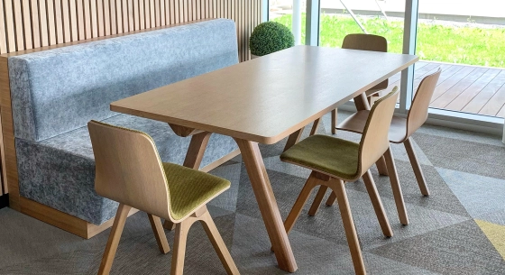 Mesa de comedor para 8 a 10 personas de roble tinte natural tablero de madera 210x100 cm