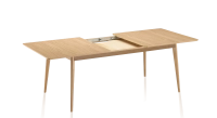 Table extensible en chêne 6 à 8 personnes avec plateau et allonges bois teinte naturelle 140x90 cm
