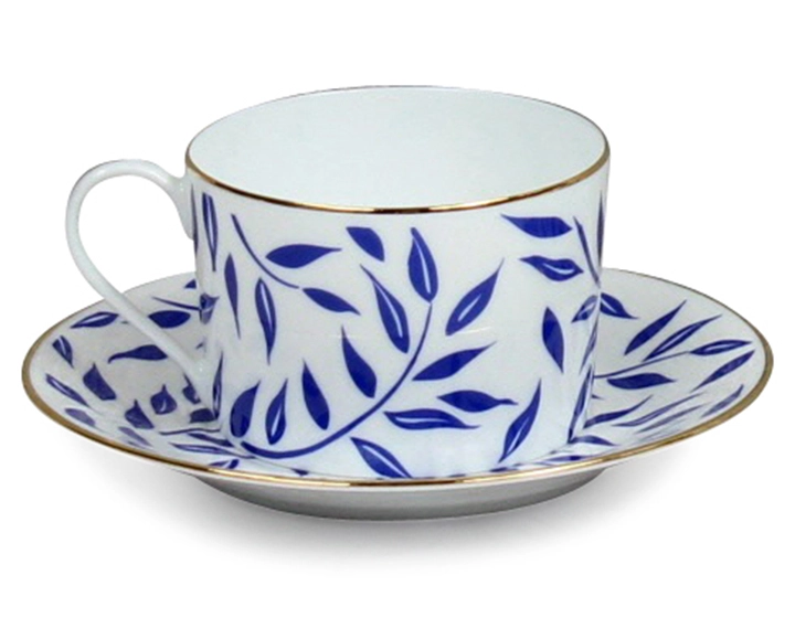 Tasse à thé avec soucoupe en porcelaine lot de 2