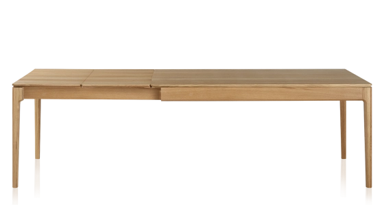 Table extensible en chêne 8 à 12 personnes avec plateau et allonges bois teinte naturelle 180x100 cm