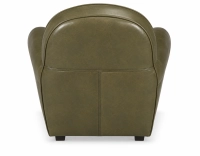 Fauteuil club cuir vert olive accoudoirs cloutés