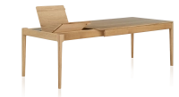 Table extensible en chêne 8 à 12 personnes avec plateau et allonges bois teinte naturelle 180x100 cm