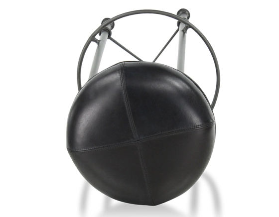 Taburete de bar vintage de piel negro