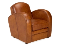 Leather club armchair light brown
